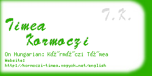 timea kormoczi business card